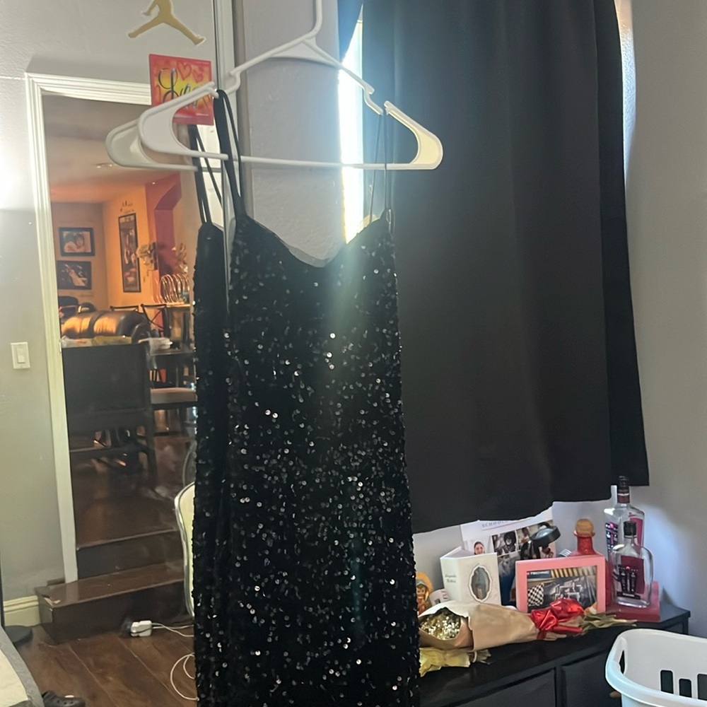 Black sequin maxi
